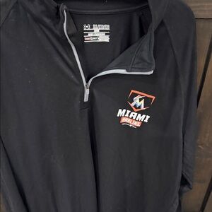 Miami Marlins Under Armour Black Quarter-Zip Shirt